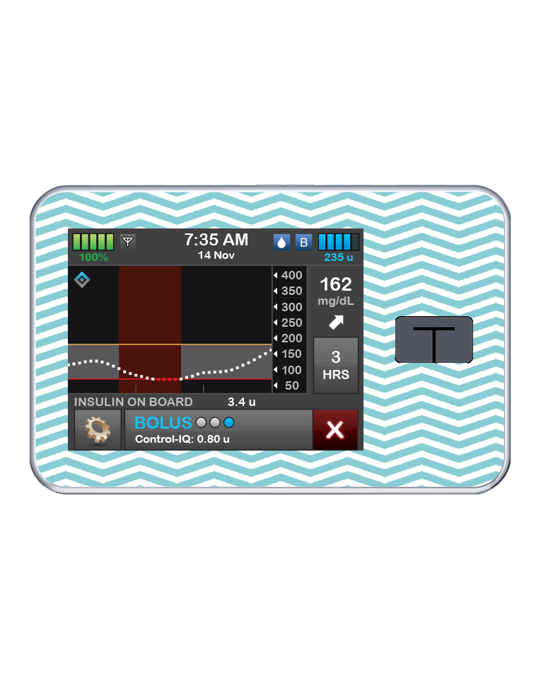 T:slim Cover Sticker (Mint Chevron)