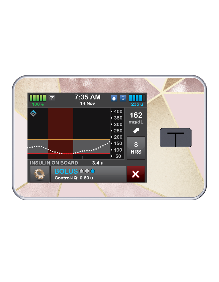 T:slim Cover Sticker (Blush Geo)