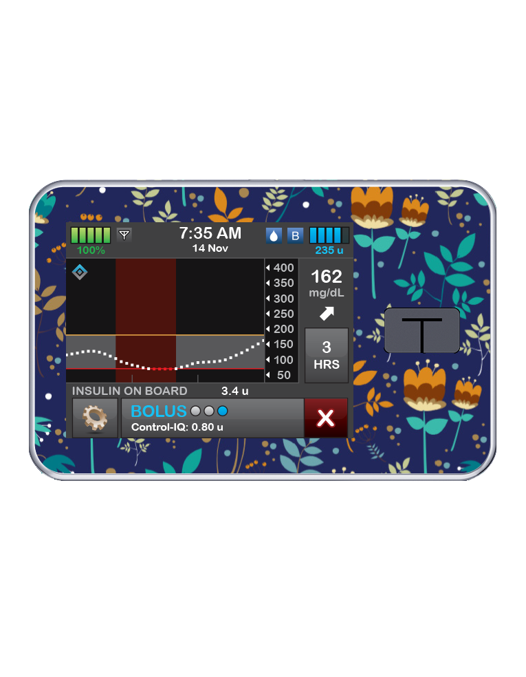 T:slim Cover Sticker (Cobalt Floral)