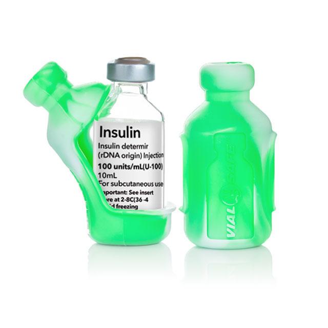 Vial Safe Impact Resistant Medication Vial Protector (Tie Dye Green) - 2 Pack