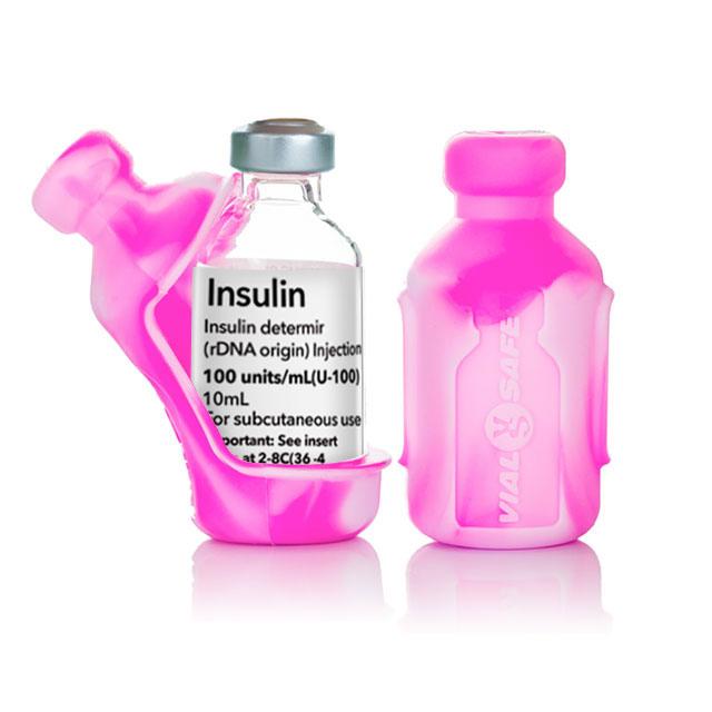 Vial Safe Impact Resistant Medication Vial Protector (Tie Dye Pink) - 2 Pack