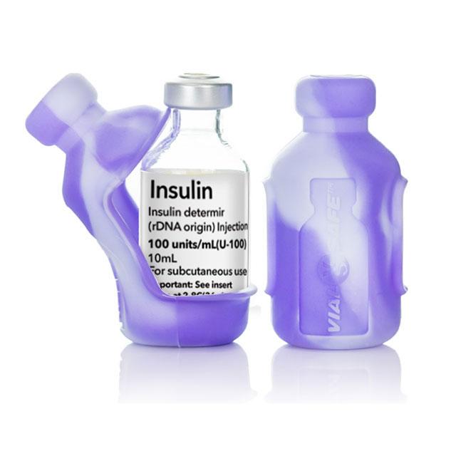 Vial Safe Impact Resistant Medication Vial Protector (Tie Dye Purple) - 2 Pack