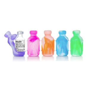 Vial Safe Impact Resistant Medication Vial Protector - 5 Pack (Pink ,Purple, Orange, Green, Blue Tie Dye)