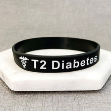 T1 or T2 Diabetes Silicone Wristband