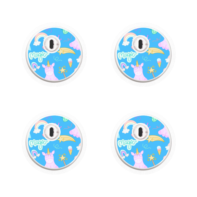 Freestyle Libre 3 Sensor Sticker (Unicorns &amp; Rainbows) 4pk