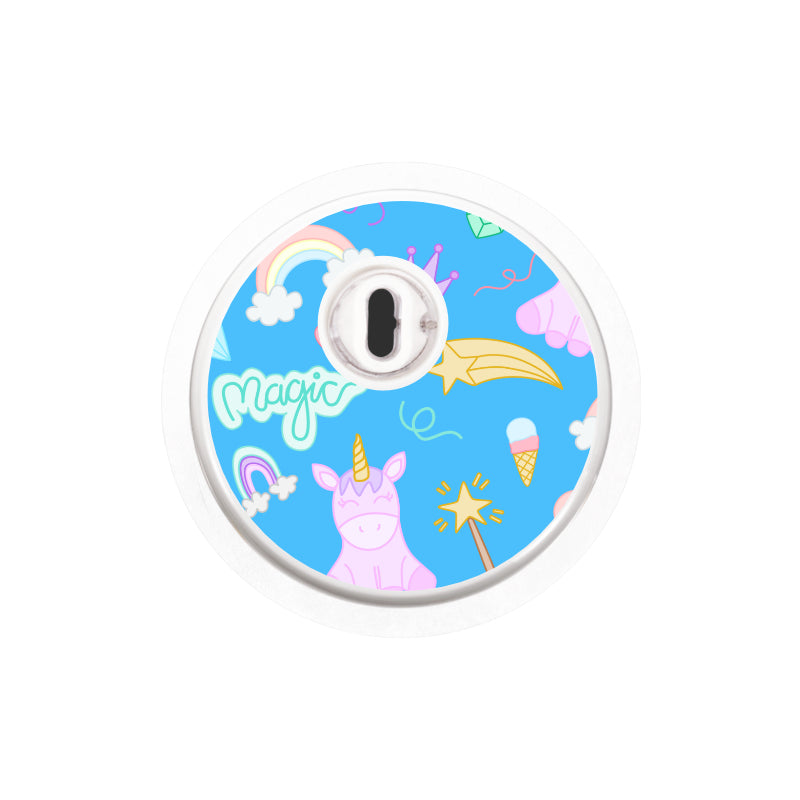 Freestyle Libre 3 Sensor Sticker (Unicorns &amp; Rainbows) 4pk
