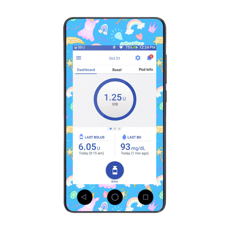 Omnipod DASH Cover (Unicorns &amp; Rainbows)