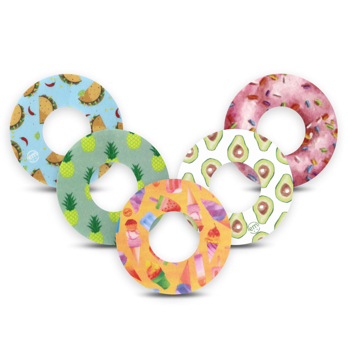 ExpressionMed Freestyle Libre 2 Yummy Foods Variety Patch 5 Pack