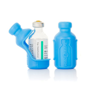 Vial Safe Impact Resistant Medication Vial Protector (Light Blue) - 2 Pack