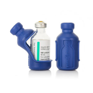 Vial Safe Impact Resistant Medication Vial Protector (Navy) - 2 Pack